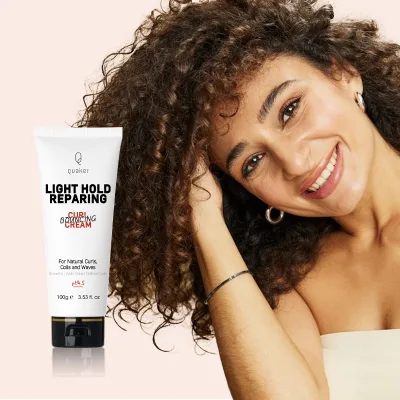 Qquaker Ph 4.5 Curl Defining Cream Herbal Repair Add Shine Hair Style Products for 3C and 4C Hair Types