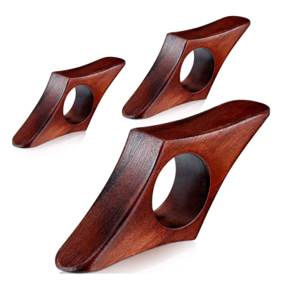 Brown 3 Pieces Assorted Size Book Page Holder Thumb Bookmark Wooden Bookmarks for Book Reading