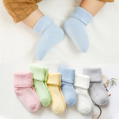 New Autumn Winter Wool Ring Thick Loose Mouth Baby Cotton Middle Tube Walking Non-slip Floor Socks