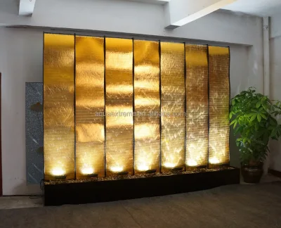 Golden Water Wall Luxury Waterfall for Luxury Site Customized Design