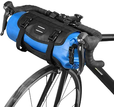 Waterproof Front Bicycle Bag Bike Front Frame Handlebar Pannier Rack with Wheel Dry Bag Top Closure 3L-7L Adjustable