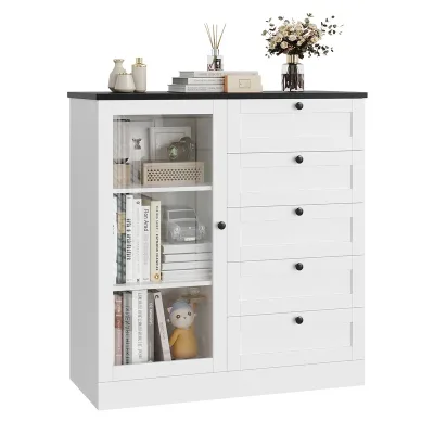 Bien 5 Drawer Sideboard Equipped with 3 Equal-sized Pull-out Drawers for Bedroom
