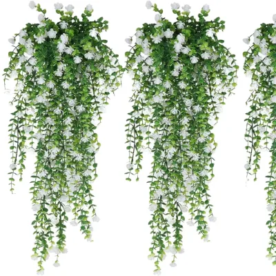 GY002 UV Resistant Outdoor Plastic Eucalyptus Artificial Flowers Vines Wedding Home Interior Exterior Decoration Christmas