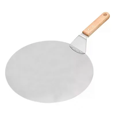 Pizza Peel Round Stainless Steel Non-stick Pizza Paddle Spatula With Oak Wooden Handle Pizza Shovel Pastry Tools Accessories