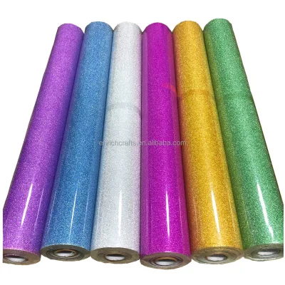 High Quality Adhesive Glitter Film Roll Colorful Shining Self Adhesive Glitter Vinyl for Custom Stickers Online Shopping