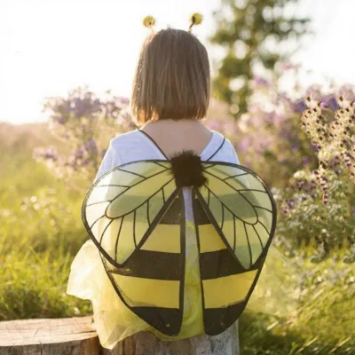 Kids Halloween Bee Cosplay Costume Accessories Yellow Bee Wings
