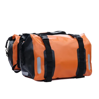 Hot 500D PVC Bike Panniers With Adjustable Hooks Panniers Waterproof Bicycles With Carrying Handle Bike Saddle Bag for Rear Rack