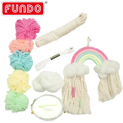 Macrame-Kit for Beginners Adults Kids Rainbow Wall-Hanging DIY Craft Kit