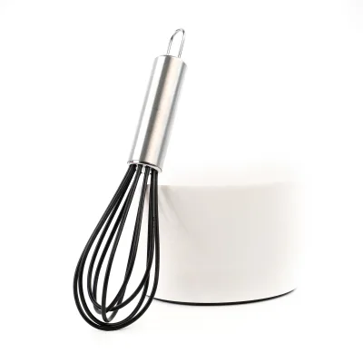 Barber Supplier Salon Hair Color Cream Whisk Mixer Beating, Blending Ingredients Silicone With Stainless Steel Handle JP01