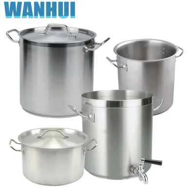 NSF Listed 3 Layers Composite Bottom Stainless Steel Stock Pots for Restaurant Cooking