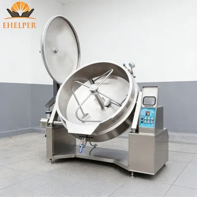 304 Stainless Steel Electric Tilting Jacketed Kettle Mixer Thermal Oil Jacketed Motor Cooking Wok Bakery Applications 50L-600L
