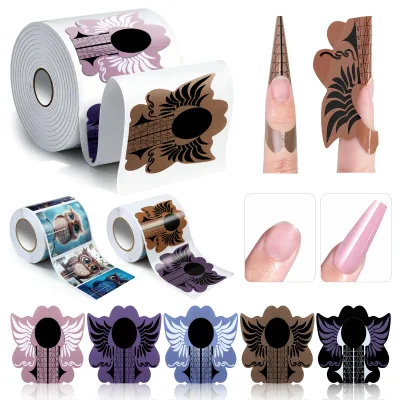 New-style White butterfly Nail Form Lines French Gel Extension Tool100/500 Pieces Per Pack Nail Supplies Upper Forms