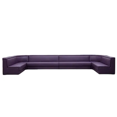 Modern Style Comfortable Half Circle U-Shape Sectional Booth Sofa Made of Wood for Nightclubs & Restaurants