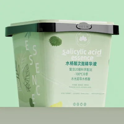 SALICYLIC ACID ESSENCE Packaging Box Square 1Ltr Plastic Box with Tamper Evident Airtight Single Used Containers