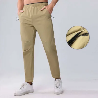 Quick-dry Nylon Straight Sports Athletic Casual Water-repellent Pants With Reflective Strips Breathable Sweatpants
