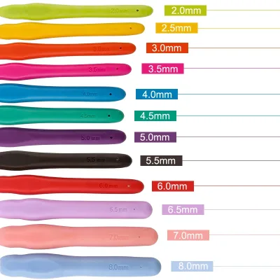 QIAO Crochet Hook Mix Size 2MM 3MM 4MM Soft Handle Knitting Hooks Needles DIY Craft Yarn Sewing Needle