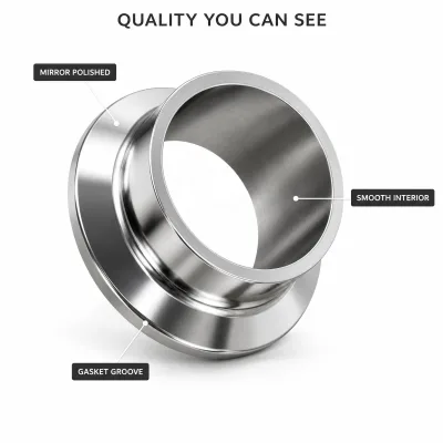 Stainless Steel Sanitary Ferrule Wholesale 304 316L Tri Clamp Adapter Mirror Polish ISO 9001 OEM