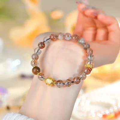 Wholesale natural crystal black gold ultra-scented wood bracelet original retro bracelet