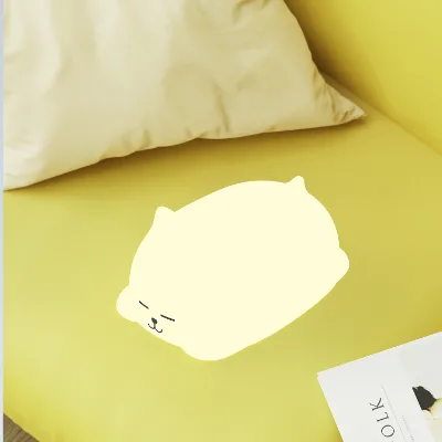 Kids Silicone Rubber Night Light Timing Dimmer Light Warm Sleeping Light for Bedroom