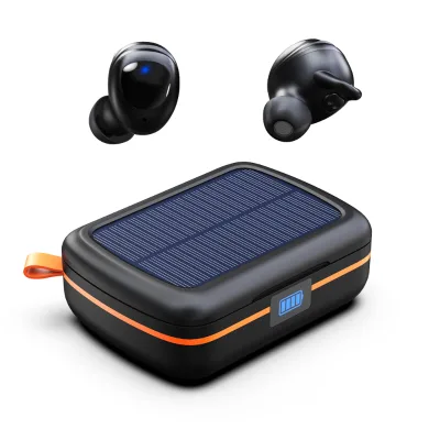 Solar Sports Earbuds IPX6 Waterproof TWS Earphones With 2500mAh Charging Case 160H Battery Life for Running Hiking