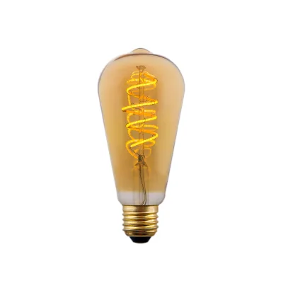 Amber Filament LED Bulb Vintage Lamp 85-265V E27/B22 Led St64 6w Decorative Bulb Lights Dimmable