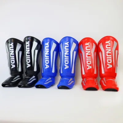 Factory Price Boxing Leg Protector Kick Sanda Training Shin Instep Guards Professional Protection Adjustable Elasticity