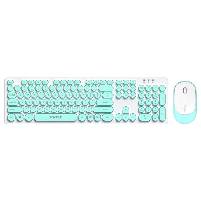 TF770 Wireless Pink Keyboard and Mouse Mini Thin and Light Keyboard Mouse Combos Computer Peripherals Office Laptop Accessories