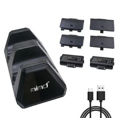 XSX Controller Charger Station With 2 Packs 800mAh Rechargeable Battery For Xbox Series X/S/One Controller With 4 Packs Covers