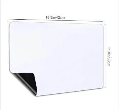 Flexible Magnetic Dry Erase Board - Reusable Refrigerator Whiteboard Sheet with Markers for Kitchen & Grocery Lists