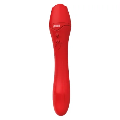 Wholesale Custom Vibrating New Red Rose Flower Clit Massage Stimulators Women Vagina Cliroris Sucking Intimate Vibrator