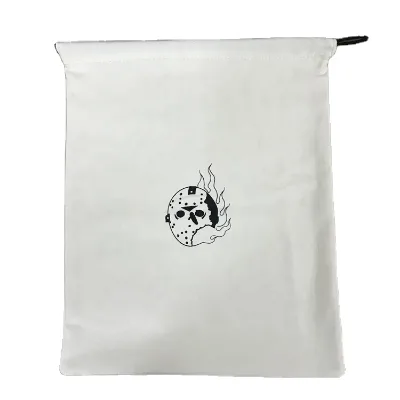 Custom Logo Premium Heavy Duty Offwhite Cotton Canvas Large Gift Packing Drawstring Pouch Dust Bag