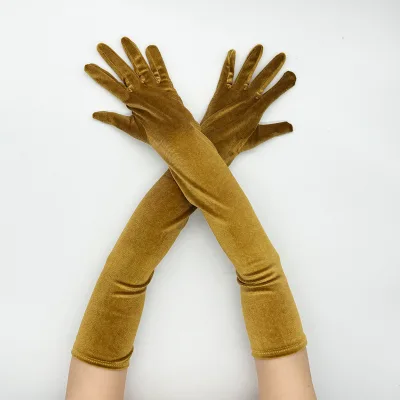 Women's UV Resistant Velvet Sun Protection Gloves Thin Stretch Performance Accessories for Evening Parties Dressing Long Gloves