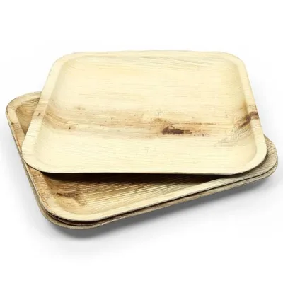 Professional Manufacturer 100% Birch Wood Material Square Plate Eco-Friendly Degradable for Camping Food Storage Container