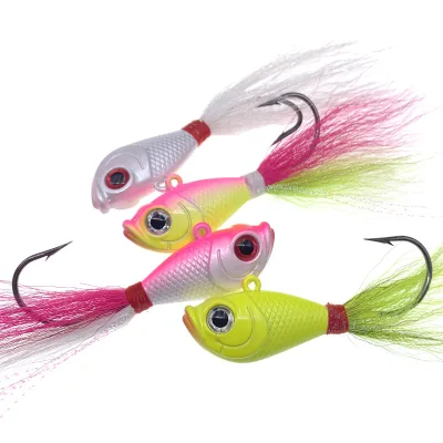 Bucktail Teasers Saltwater Freshwater Fishing Lure Baits Jig Head Bucktail Jig