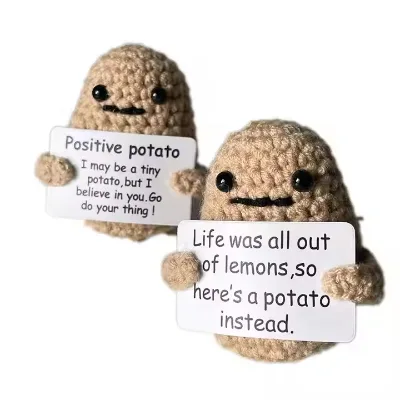 Creative New 3inch Handmade Wool Knitting Dolls Quirky Positive Energy Potato Cute Funny Positive Potato