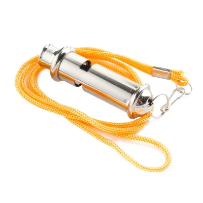 Professional High Frequency Outdoor Lifesaving Mental Soccer Referee Whistles Emergency with Rope