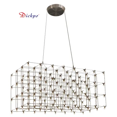 Indoor Modern Luxury Square Lamp Metal Gold Designers Modern Chandelier