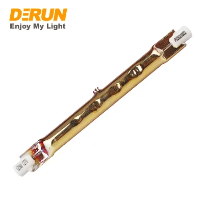 95W 125W 175W Gold Coated Quartz Glass J118 R7S Golden Heating Halogen Bulb for Animal Heating IR Heat Lamp