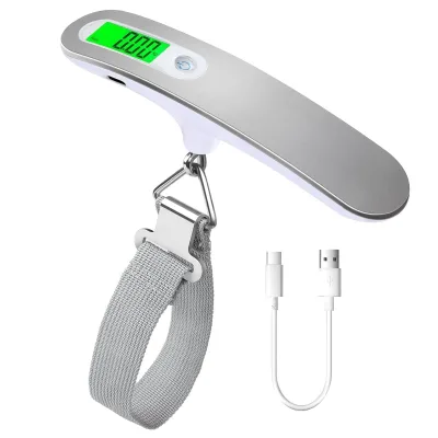 Digital Luggage Scale 50kg Portable LCD Display Electronic Scale Weight Balance Suitcase Travel Bag Hanging Steelyard Scale Tool