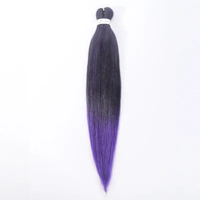 Wholesale Free Design Logo Synthetic Straight Stretched Braiding Hair 26 Inch Private Label OEM/ODM Single Weft Layered End Easy