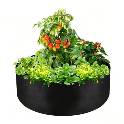 Thickened Fabric Round Riased Bed Gardening Planter Pot Heavy Duty Non-Woven Grow Bag