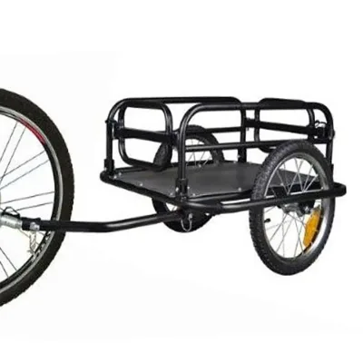 Steel Single Vehicle Towing Tool Foldable Cargo Bicycle Trailer with Rear Mounted Freight Truck Bucket for Outdoor Cycling
