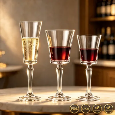 Modern Minimalist Crystal Wine Glass Custom Logo Red Wine Goblet with Fine Stem for Fine Dining and Weddings
