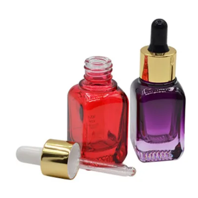 Supplier of Cosmetics Empty Essential Oil Face Serum Glass Dropper Bottle With Dropper