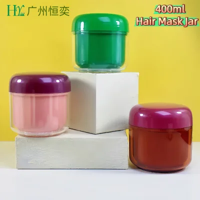 Custom Logo Luxury Plastic Cream Jar Round Wide Mouth Round Shape Skincare Container for Body Butter Hair Cream