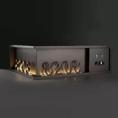 Premium Waterproof Wall Mounted Modern Aluminum Door Sign Hotel Apartment Guest Room Outside Door Number Sign Plate