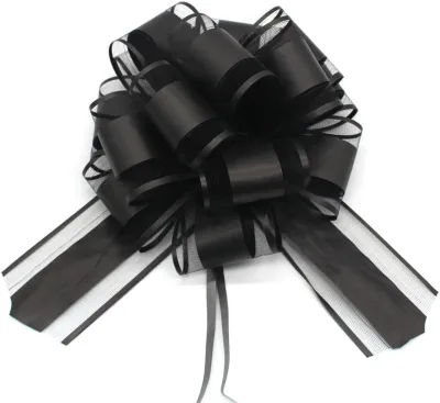 Black Gift Bows for Gift Wrapping,6 Inches,for Wrapping Gift Wedding Ribbon Bows or Flower Decorations,party Gift Wrapping