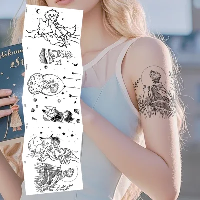 New Design Little Prince Rose Temporary Tattoo Sticker Planet Fox Car Glass Decoration Waterproof Tattoo Sticker
