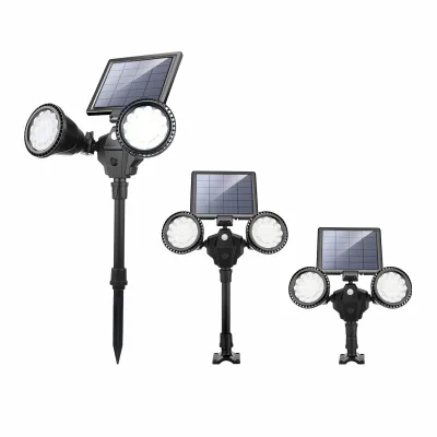 Solar spotlight outdoor courtyard landscape double-ended ground-inserted tree human body induction lawn lamp