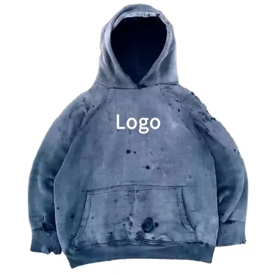 Custom Men's Cotton Heavyweight Hoodie with Anti-Wrinkle Design Digital Silk Screen Printing Solid Pattern for Autumn